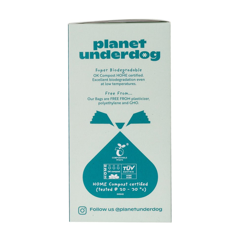 60 Planet Underdog Compostable Dog Poop Bags - Green Box - WHISKELLO