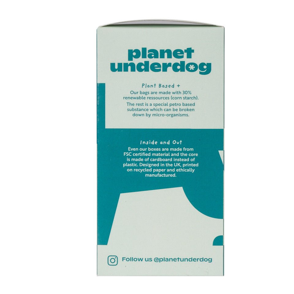 60 Planet Underdog Compostable Dog Poop Bags - Green Box - WHISKELLO