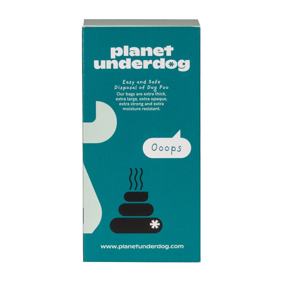 60 Planet Underdog Compostable Dog Poop Bags - Green Box - WHISKELLO