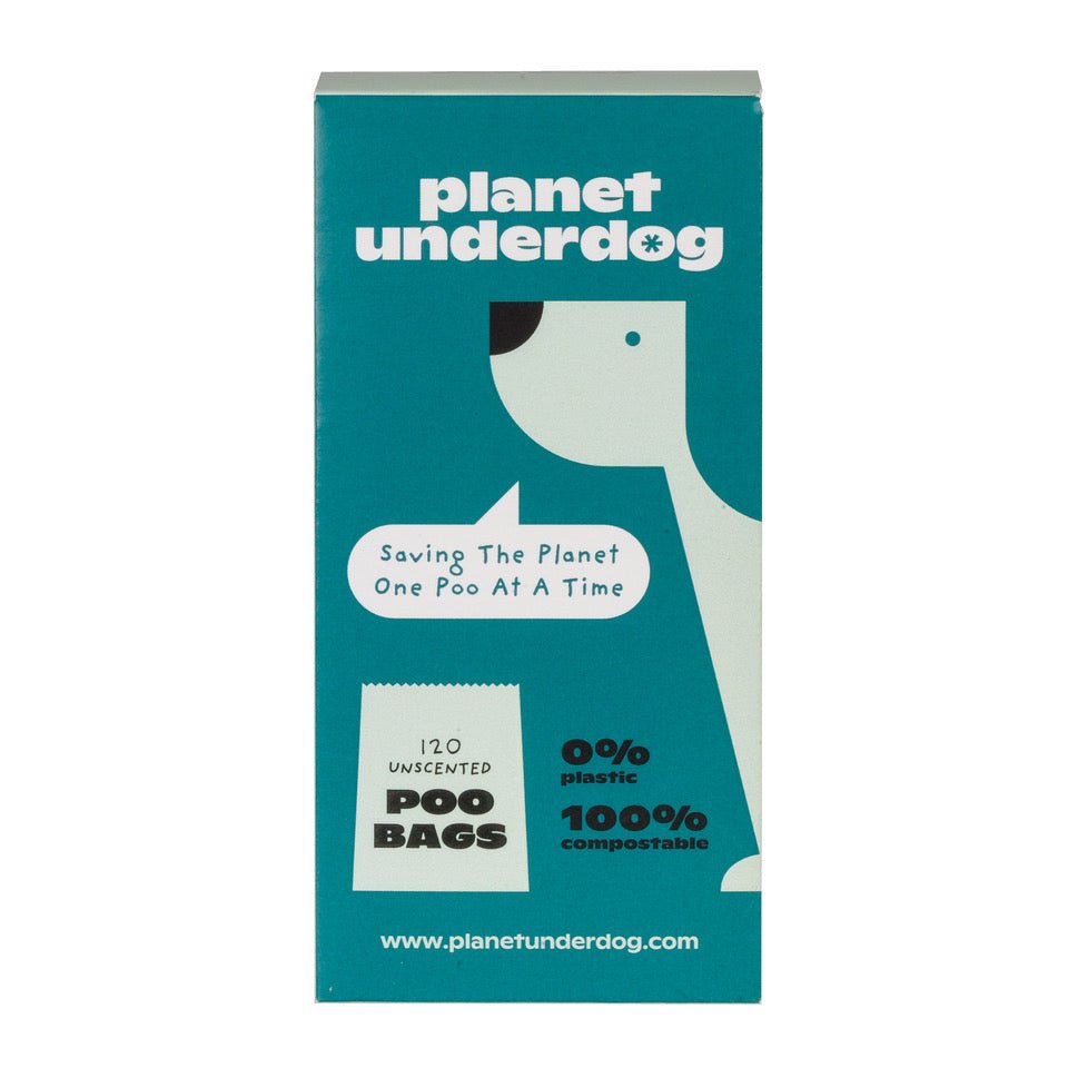 60 Planet Underdog Compostable Dog Poop Bags - Green Box - WHISKELLO