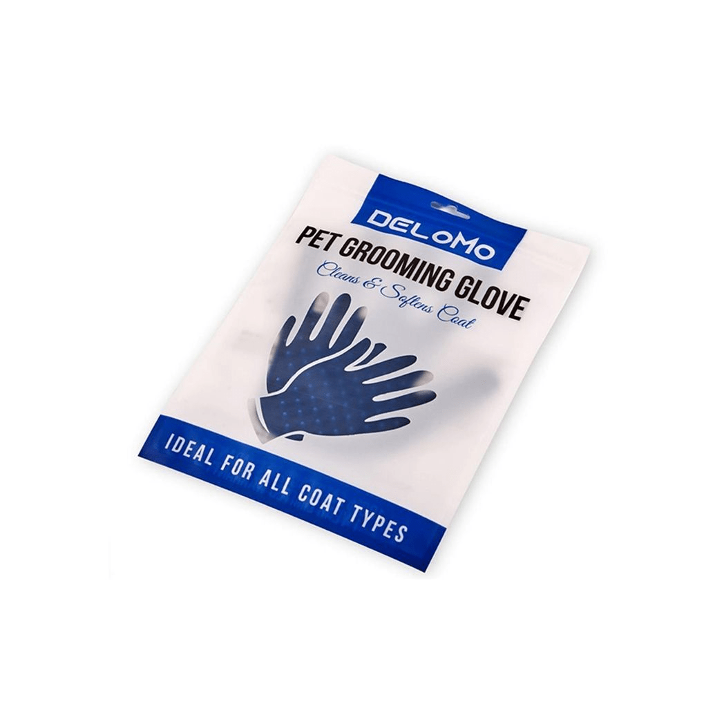 Cat And Dog Grooming Gloves 1 Pair - Blue - WHISKELLO