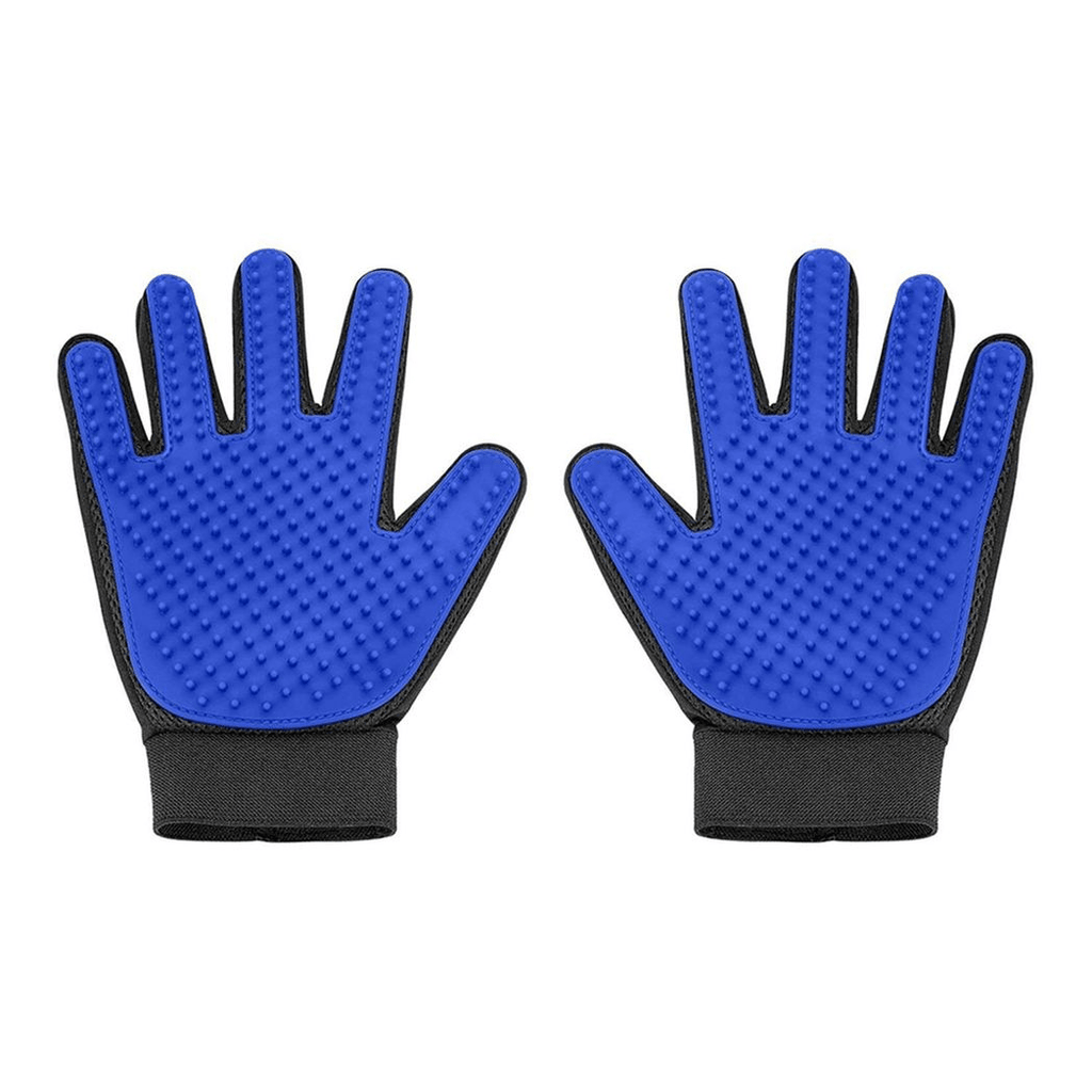 Cat And Dog Grooming Gloves 1 Pair - Blue - WHISKELLO