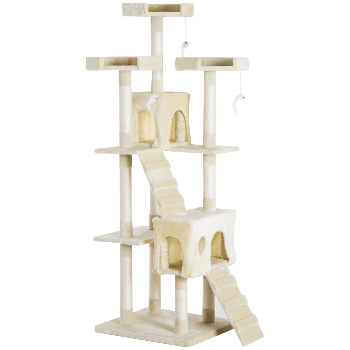 Condo Furniture Scratcher Post Pet Cat Tree Kitten Bed House Play Toy Ladder - WHISKELLO