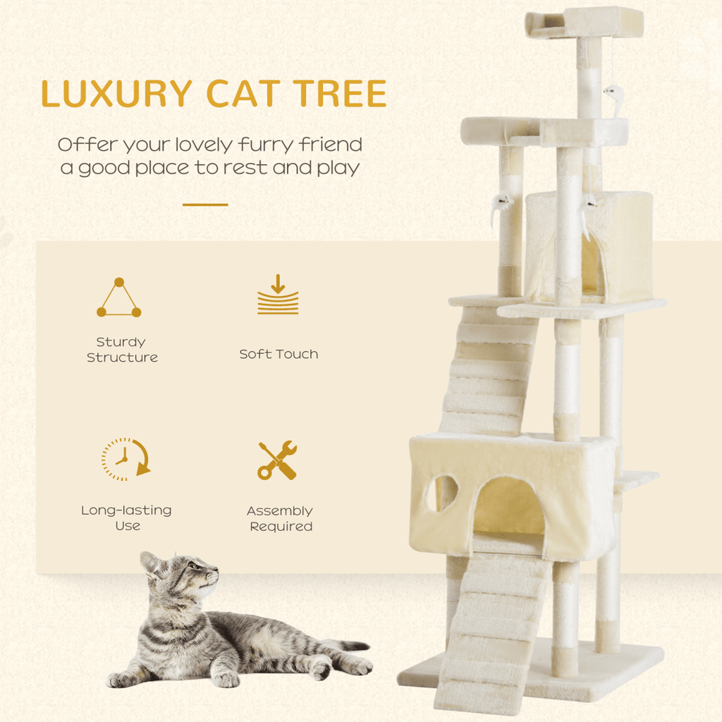 Condo Furniture Scratcher Post Pet Cat Tree Kitten Bed House Play Toy Ladder - WHISKELLO