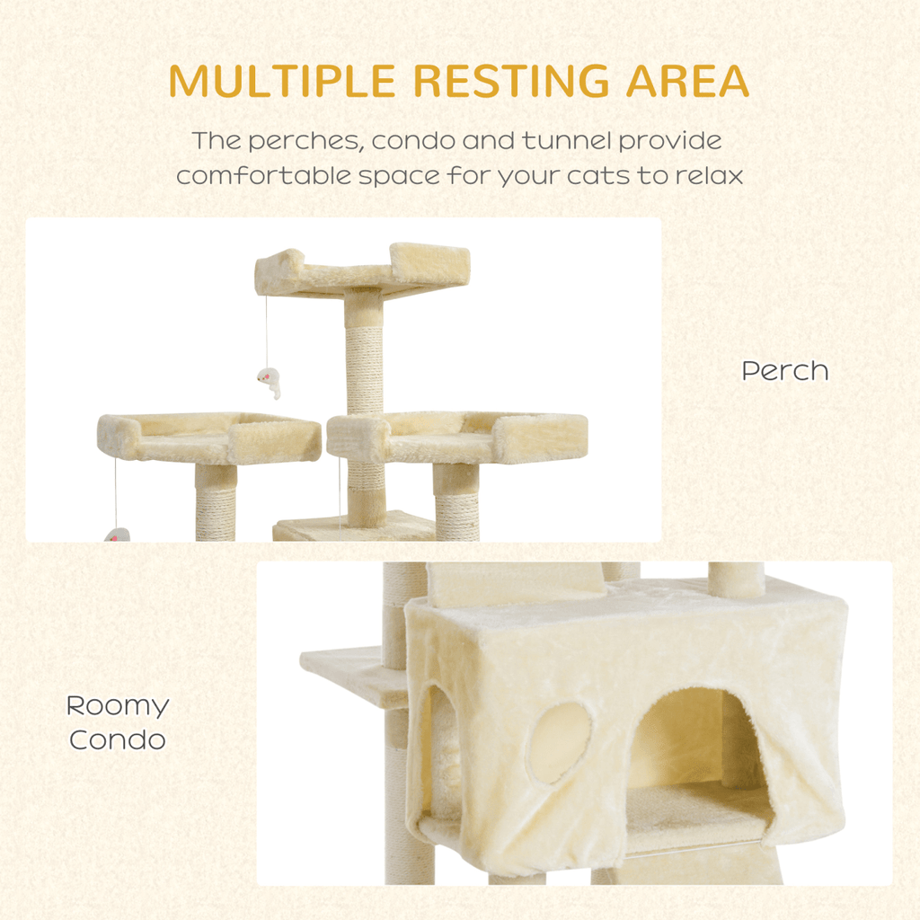 Condo Furniture Scratcher Post Pet Cat Tree Kitten Bed House Play Toy Ladder - WHISKELLO