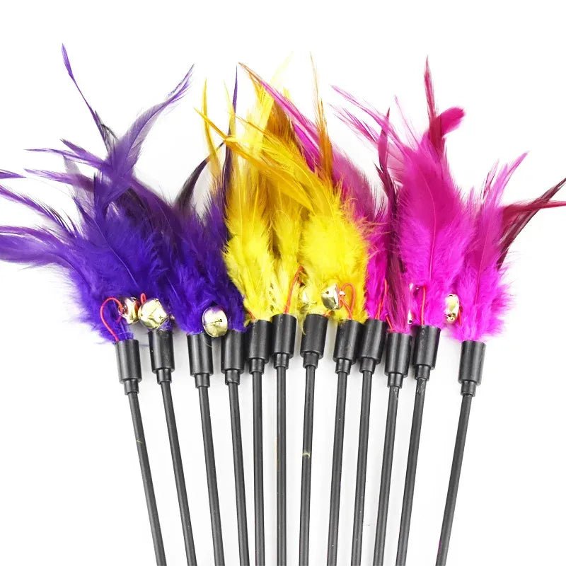 Interactive Feather Cat Toy - Random Colour - Engaging Playtime for Cats - WHISKELLO