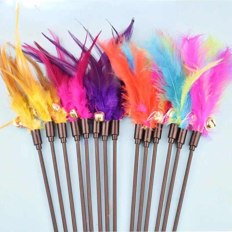 Interactive Feather Cat Toy - Random Colour - Engaging Playtime for Cats - WHISKELLO