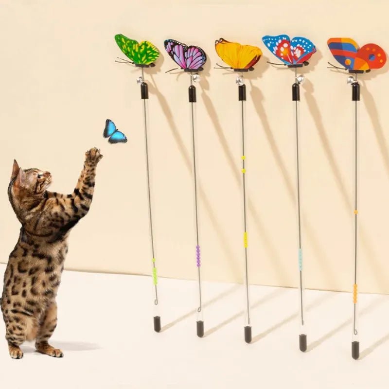Interactive Telescopic Butterfly Cat Teaser Toy - Engaging Pet Entertainment - WHISKELLO