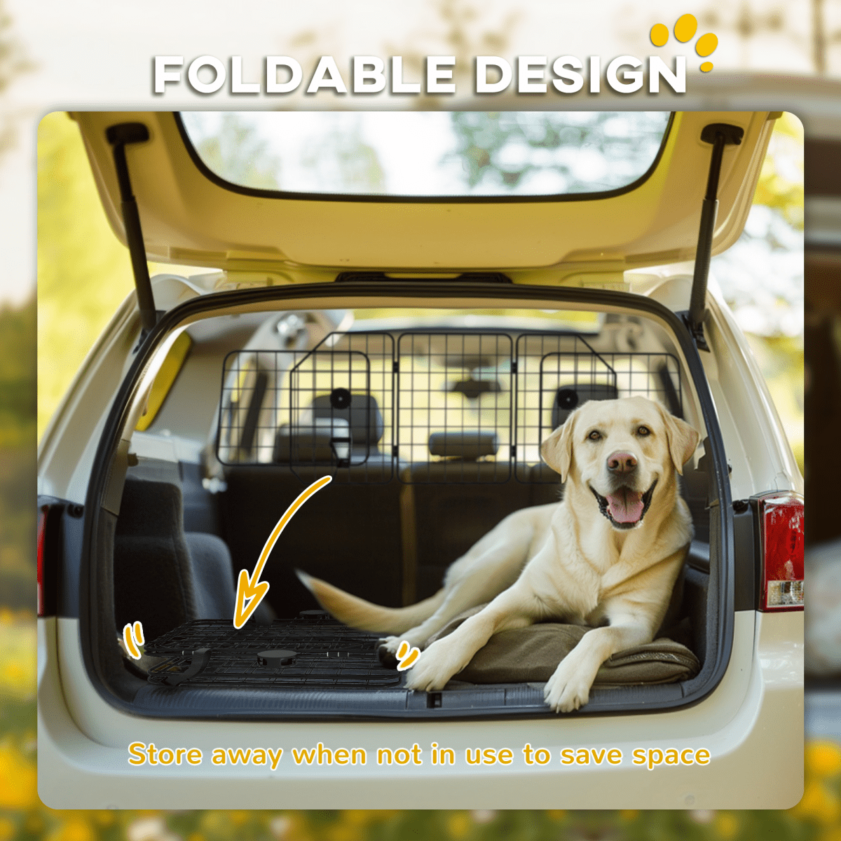 PawHut Dog Guard for SUVs, Vehicles, Vans, Car Barrier with Adjustable Width - WHISKELLO