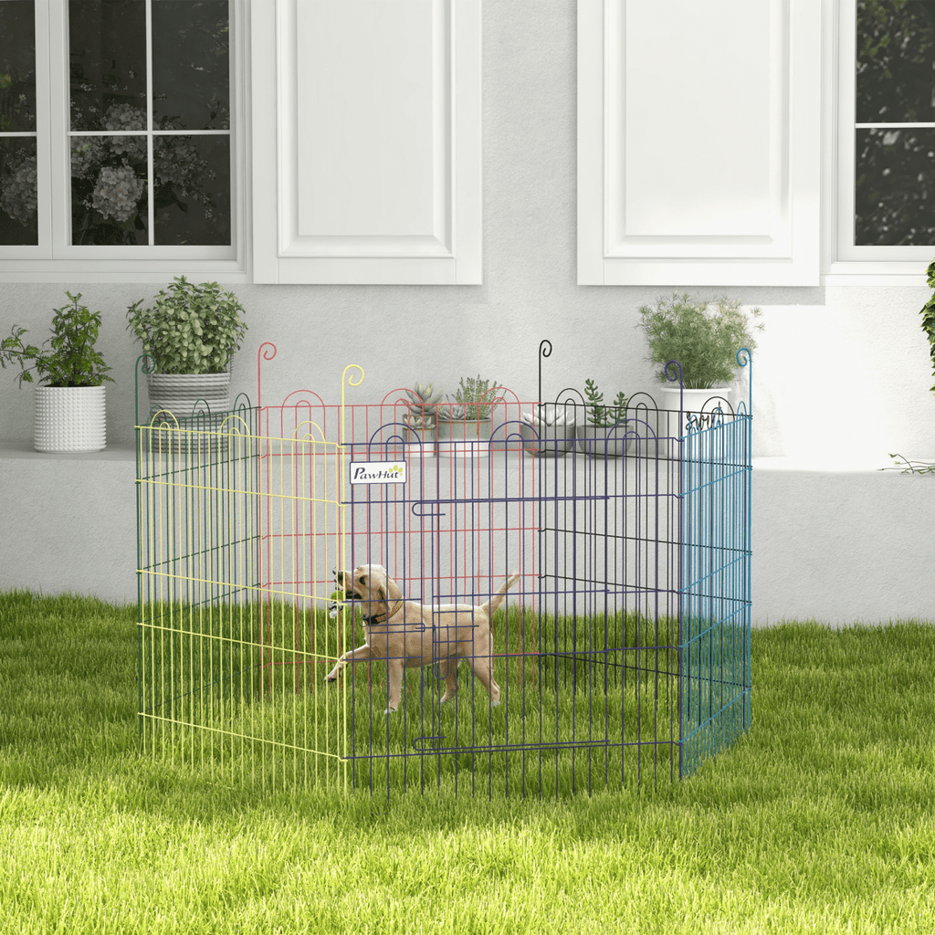 PawHut Pet Playpen Dog Puppy Crate Kennel with Door - WHISKELLO