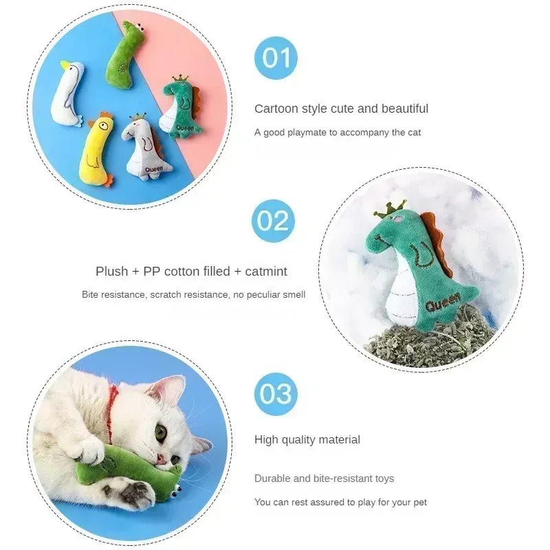 Plush Cat Chew Toy - Hand Sewn, Safe Material for Engaging Play - WHISKELLO