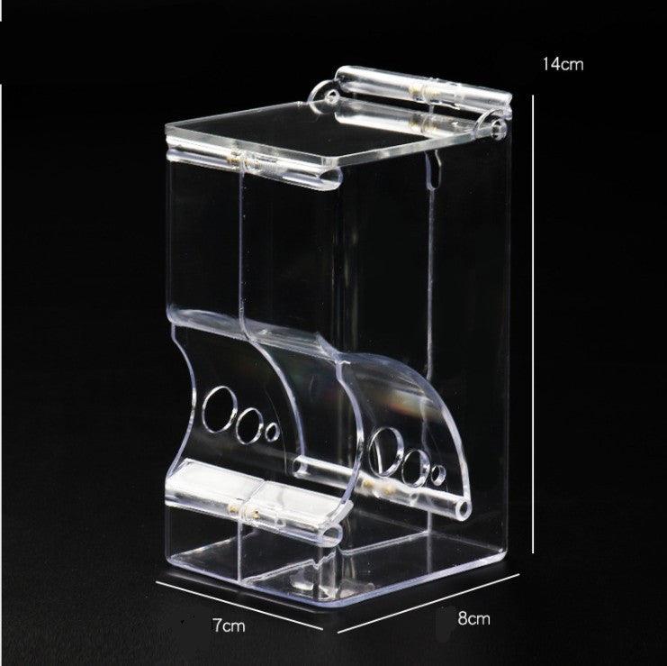 Transparent Plastic Hamster Feeder Food Box - Innovative Fixable Design - WHISKELLO