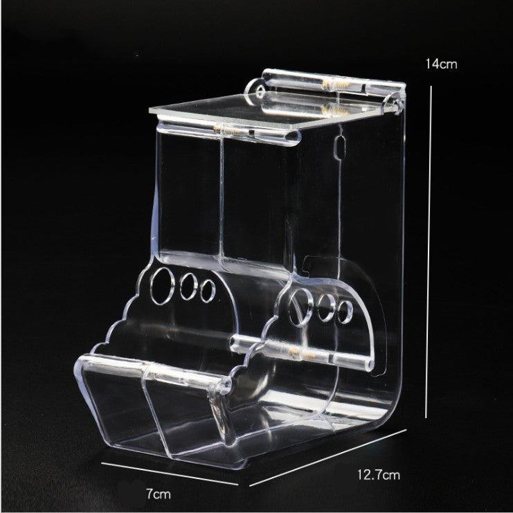 Transparent Plastic Hamster Feeder Food Box - Innovative Fixable Design - WHISKELLO